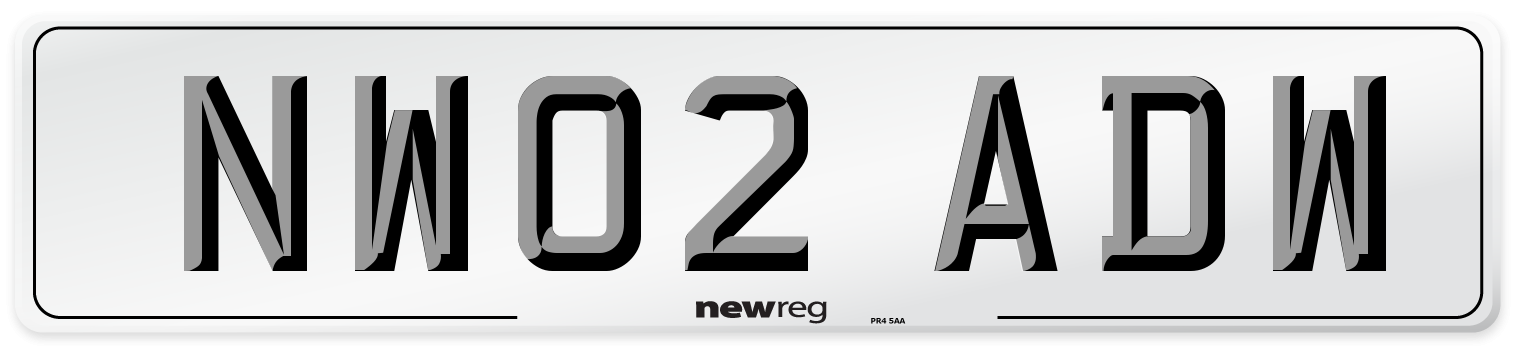 NW02 ADW Number Plate from New Reg